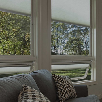 Awning windows in living room